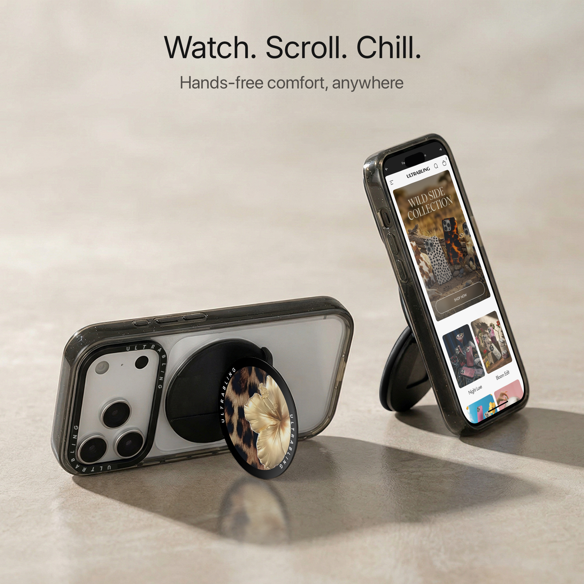 Leopard Royale Ultrabling MagSafe Phone Grip - Close-Up