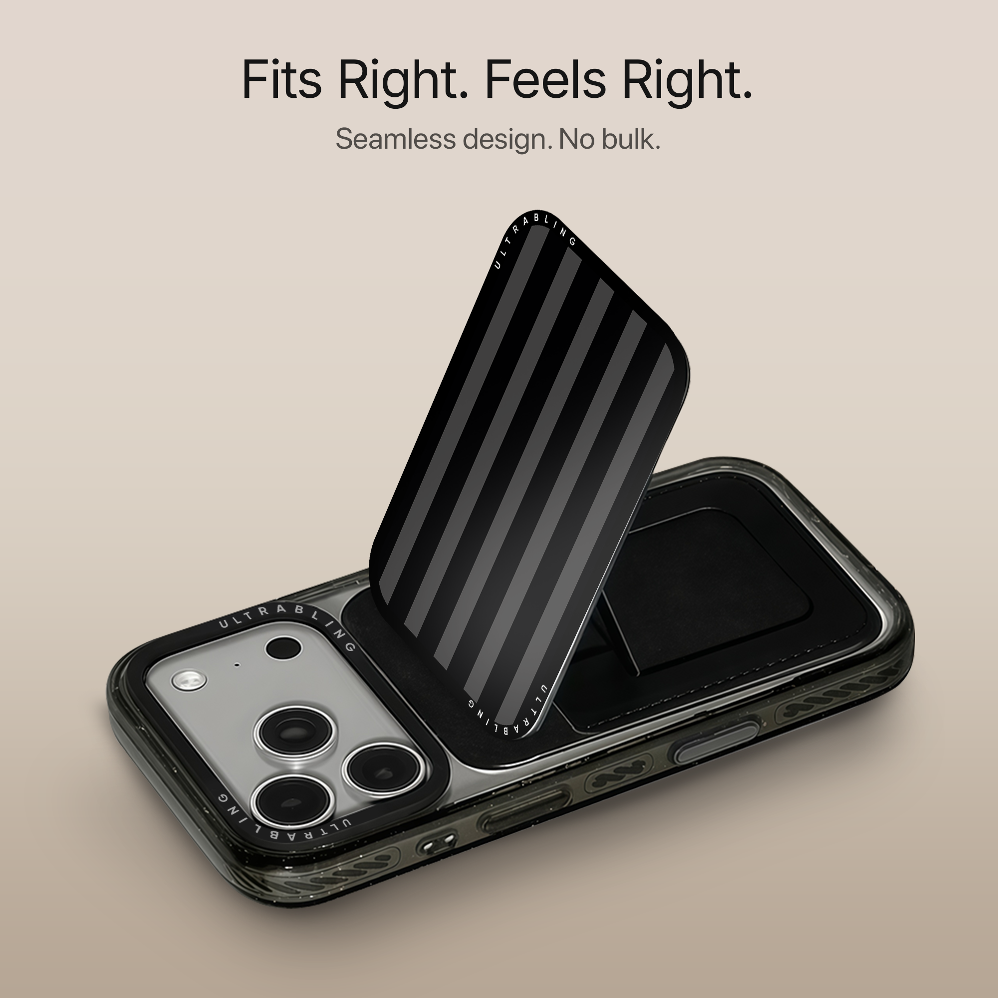 Noir Stripes MagSafe Wallet - Detail View