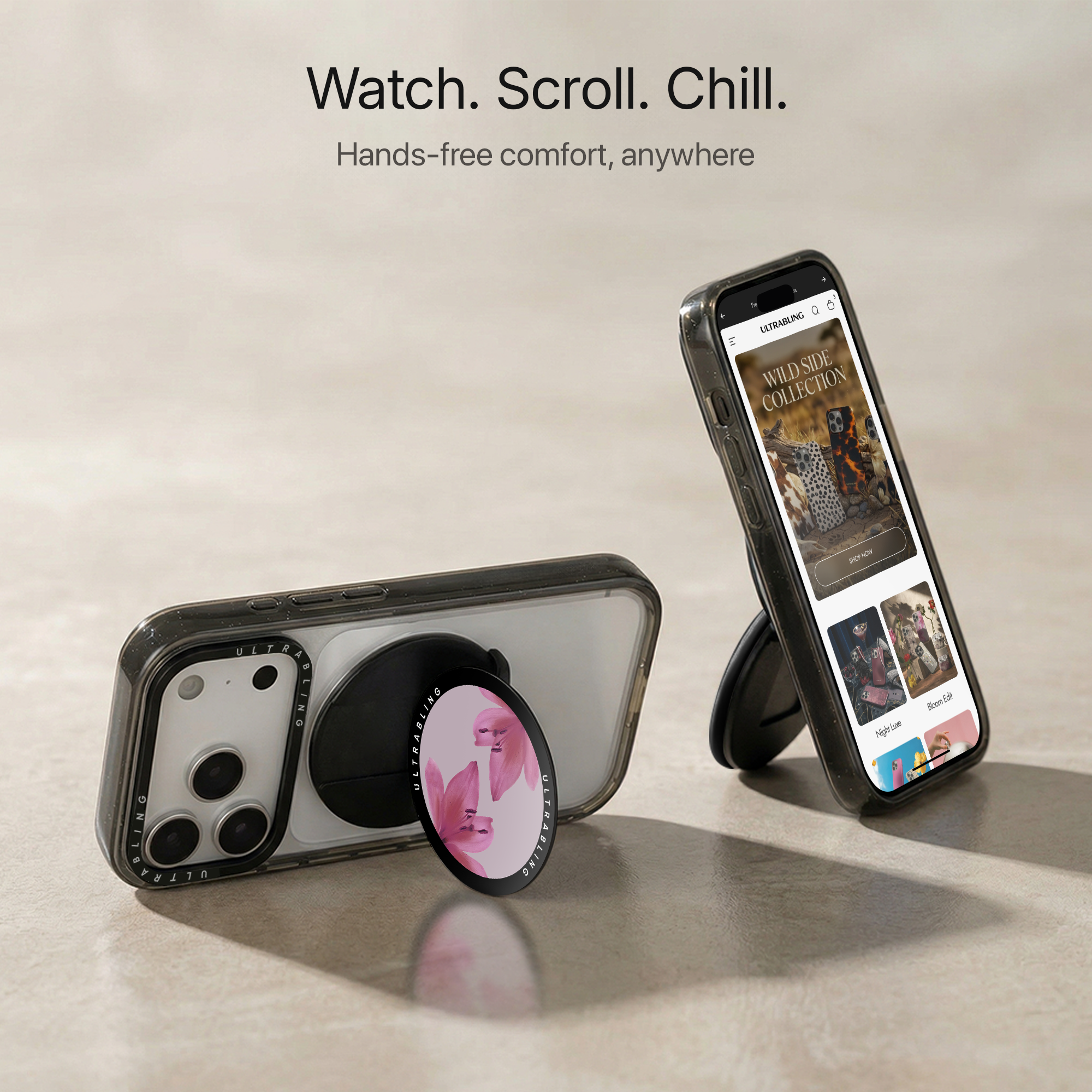 Blush Lily Ultrabling MagSafe Phone Grip - Close-Up