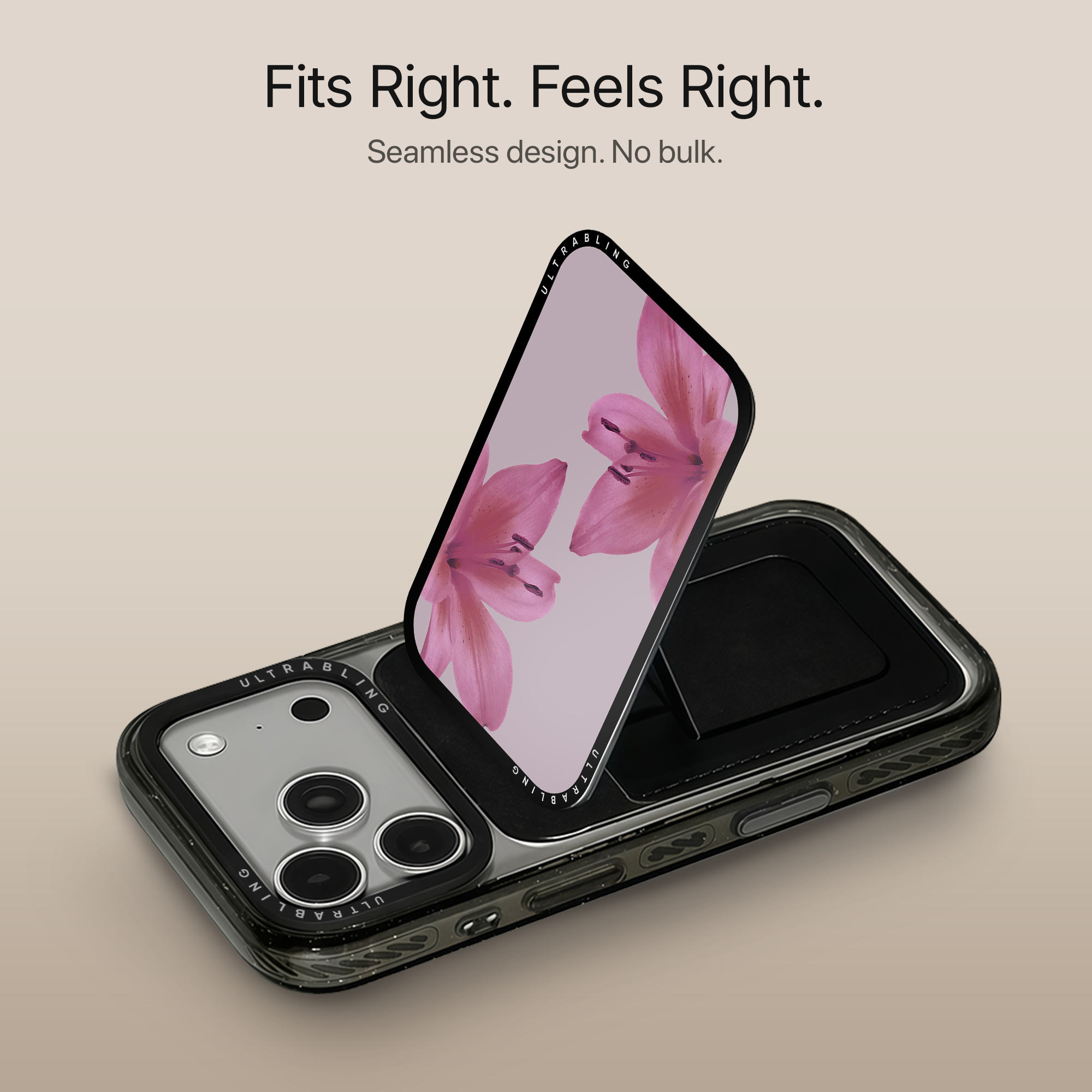 Blush Lily MagSafe Wallet - Detail View