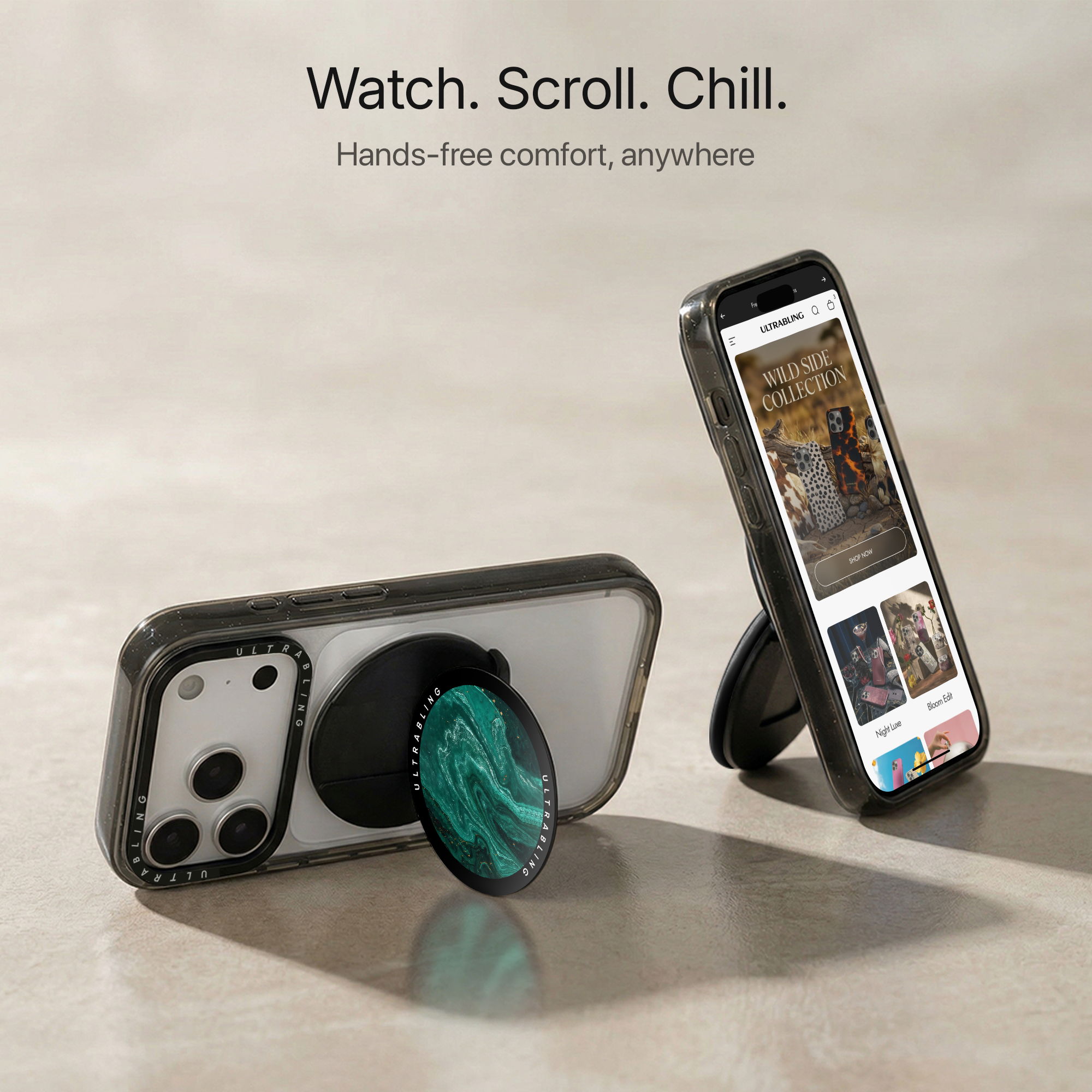 Emerald Vein Ultrabling MagSafe Phone Grip - Close-Up