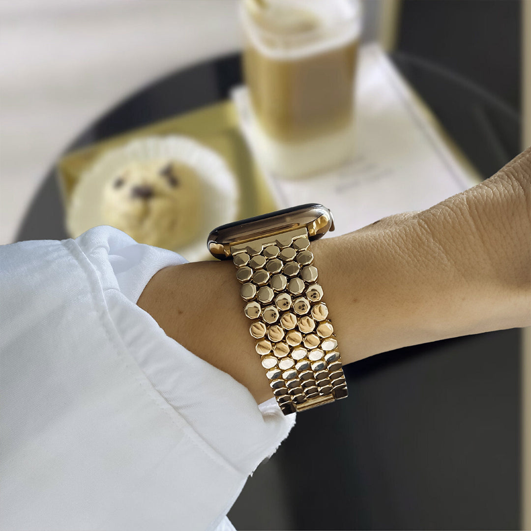 Gold Honeycomb Apple Watch Band