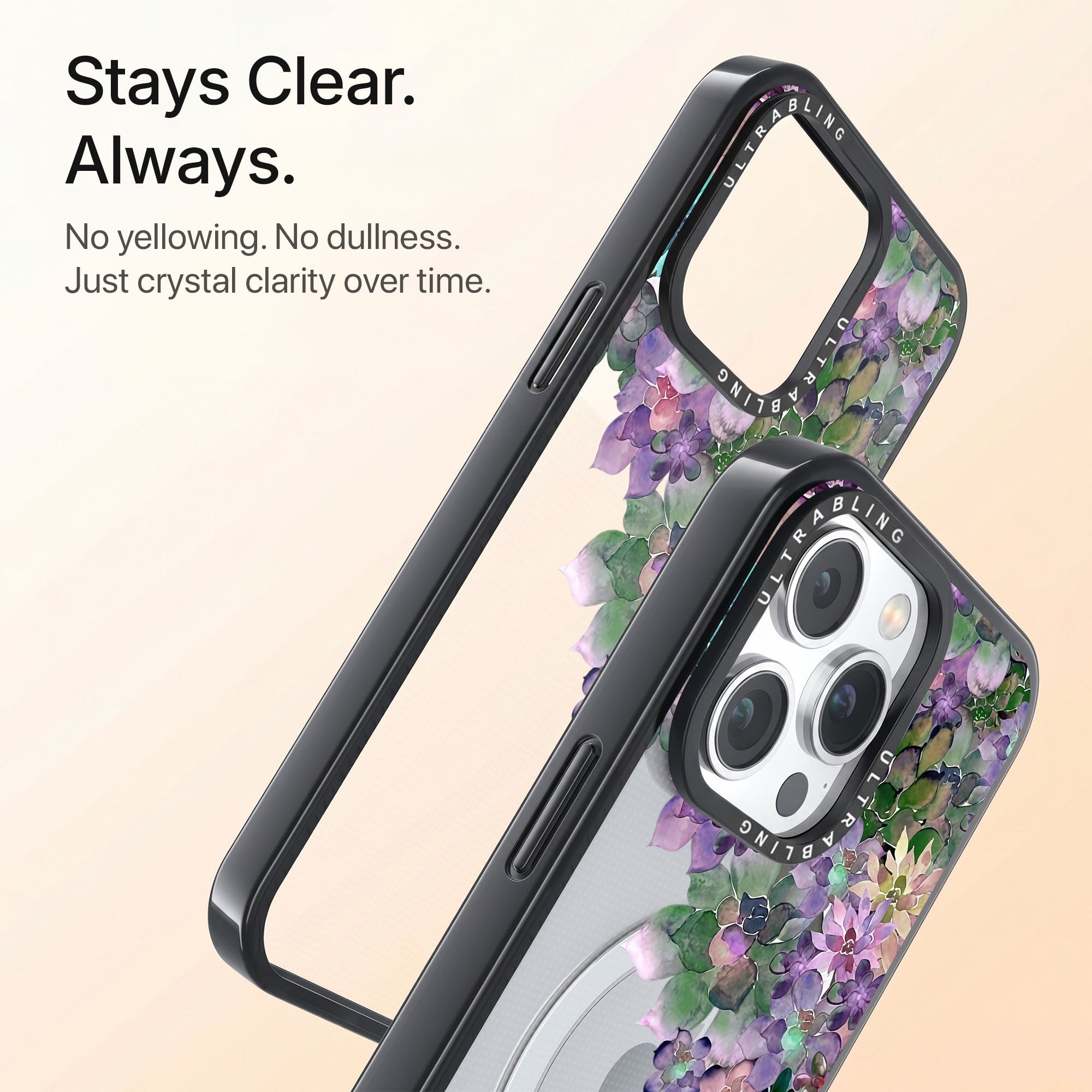 Lilac Rush Ultrabling Aura iPhone case back view with camera cutout
