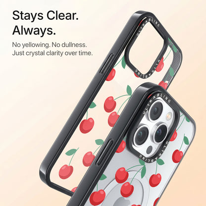 Cherry Kiss Ultrabling Aura iPhone case back view with camera cutout