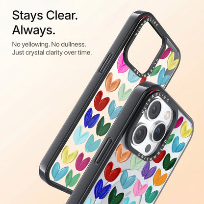 Candy Hearts Ultrabling Aura iPhone case back view with camera cutout
