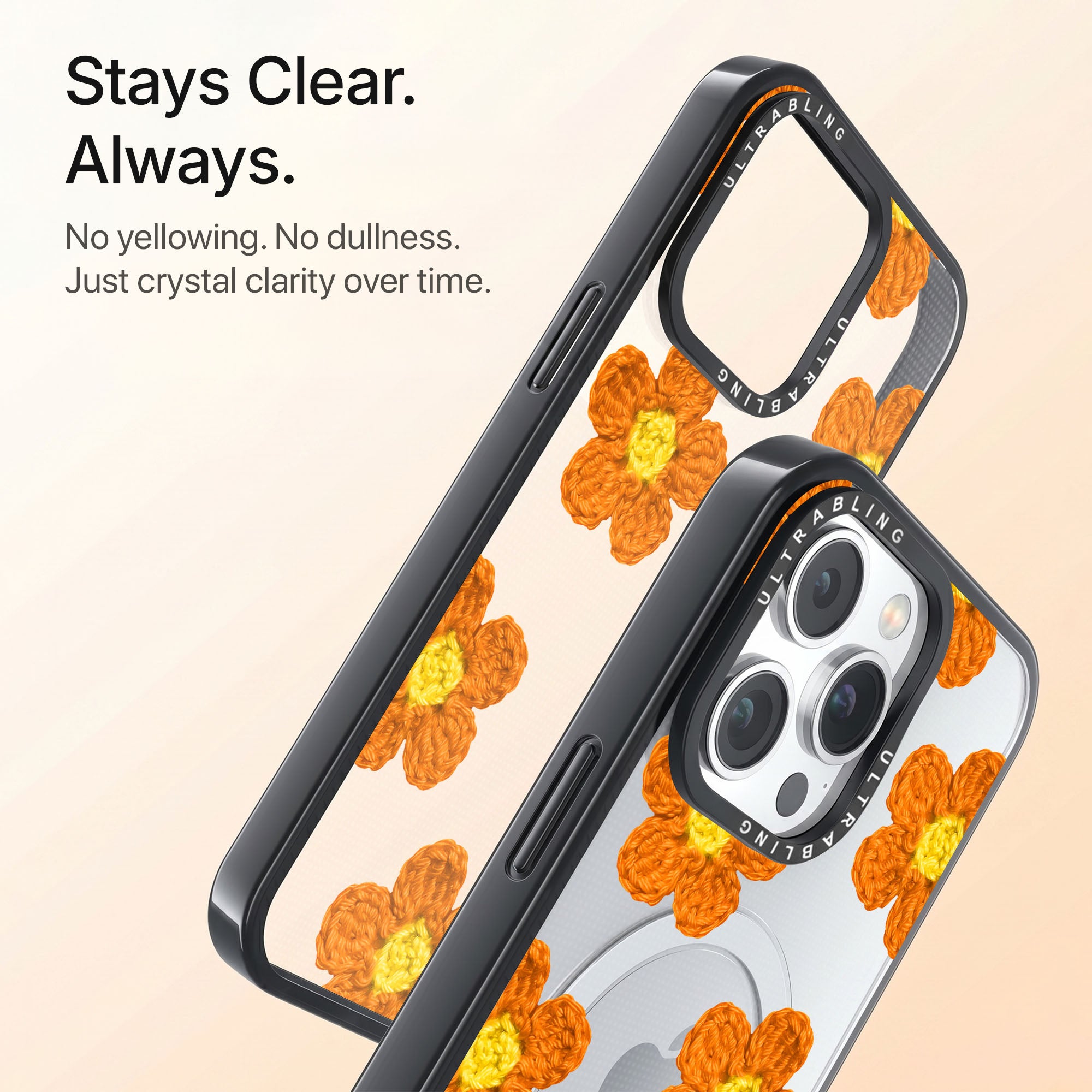 Marigold Ultrabling Aura iPhone case back view with camera cutout