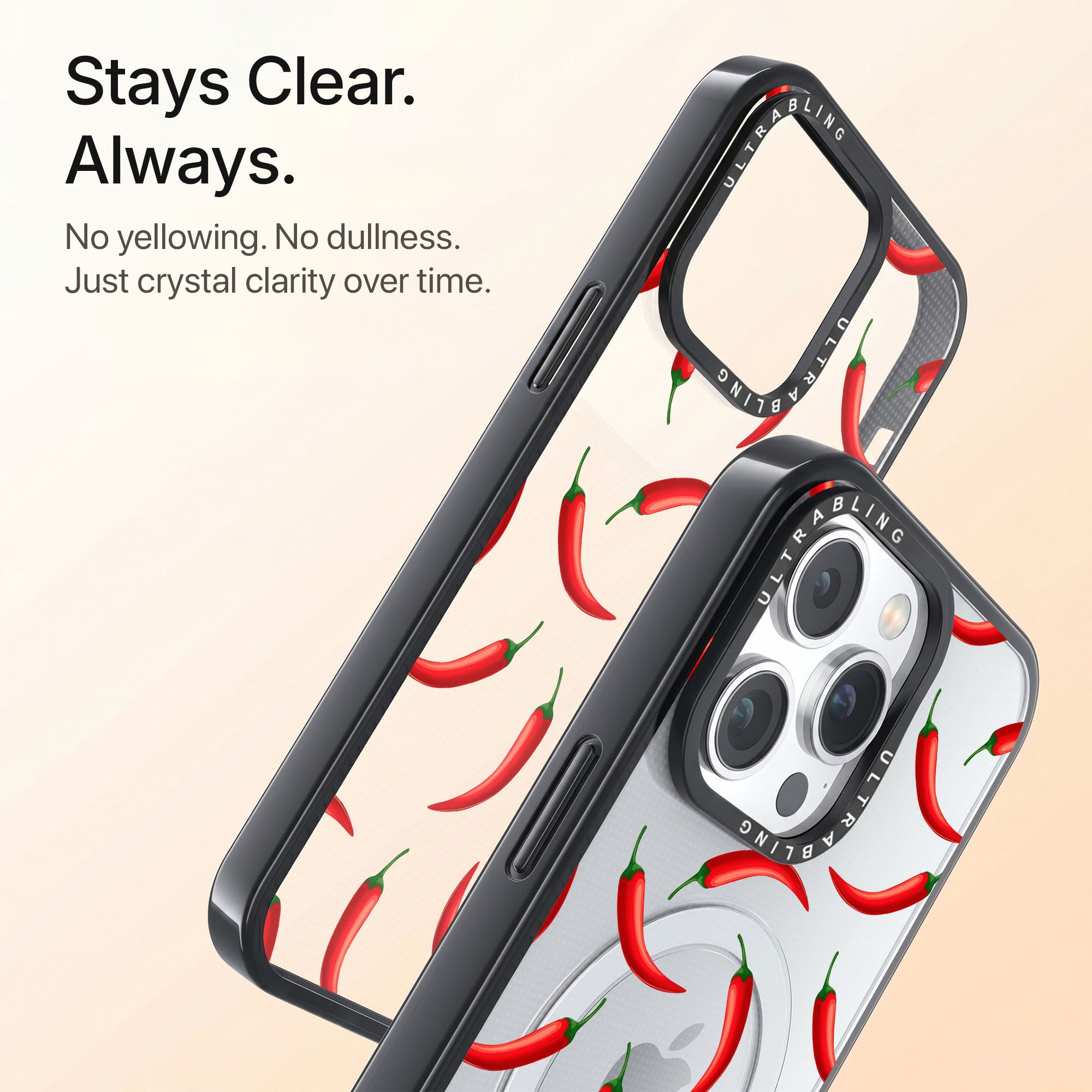 Hot Chili Ultrabling Aura iPhone case back view with camera cutout