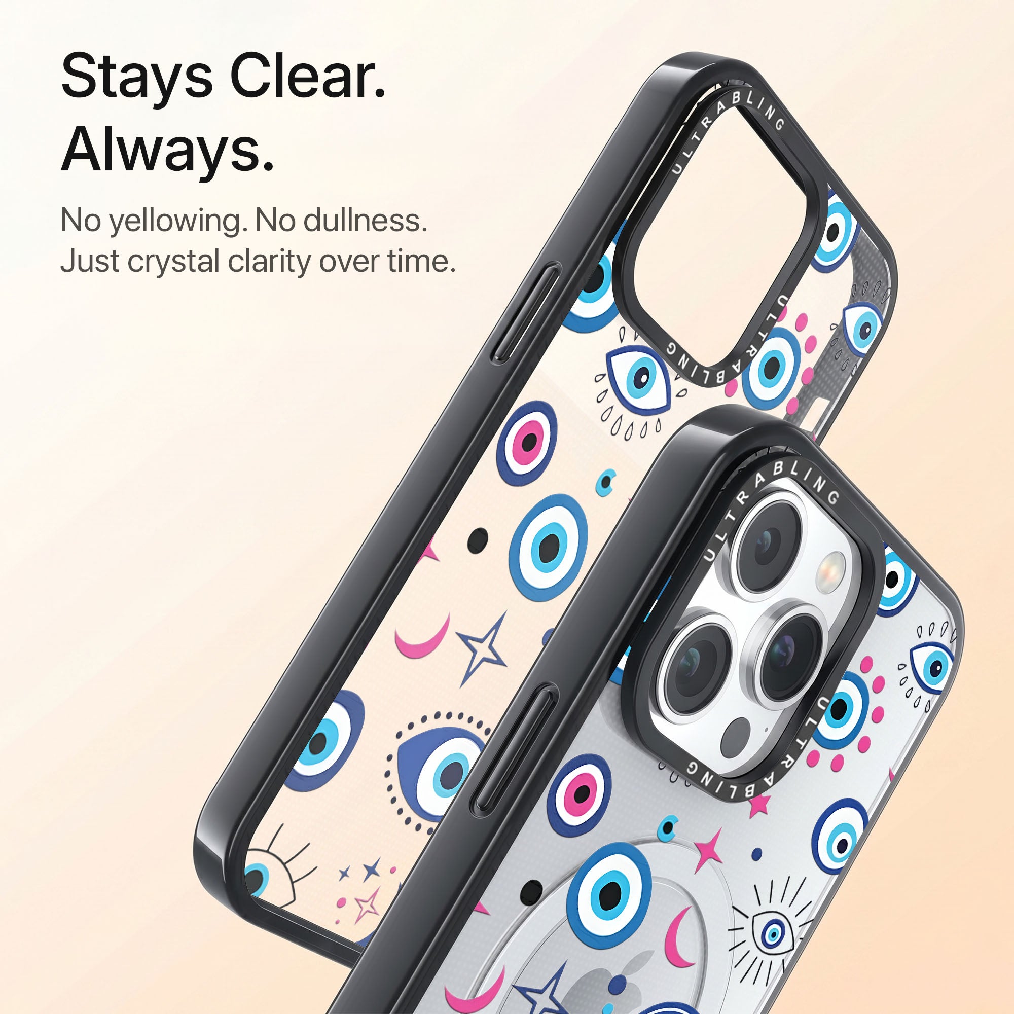 Lucky Eye Ultrabling Aura iPhone case back view with camera cutout
