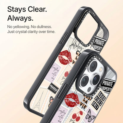 Paris Notes Ultrabling Aura iPhone case back view with camera cutout