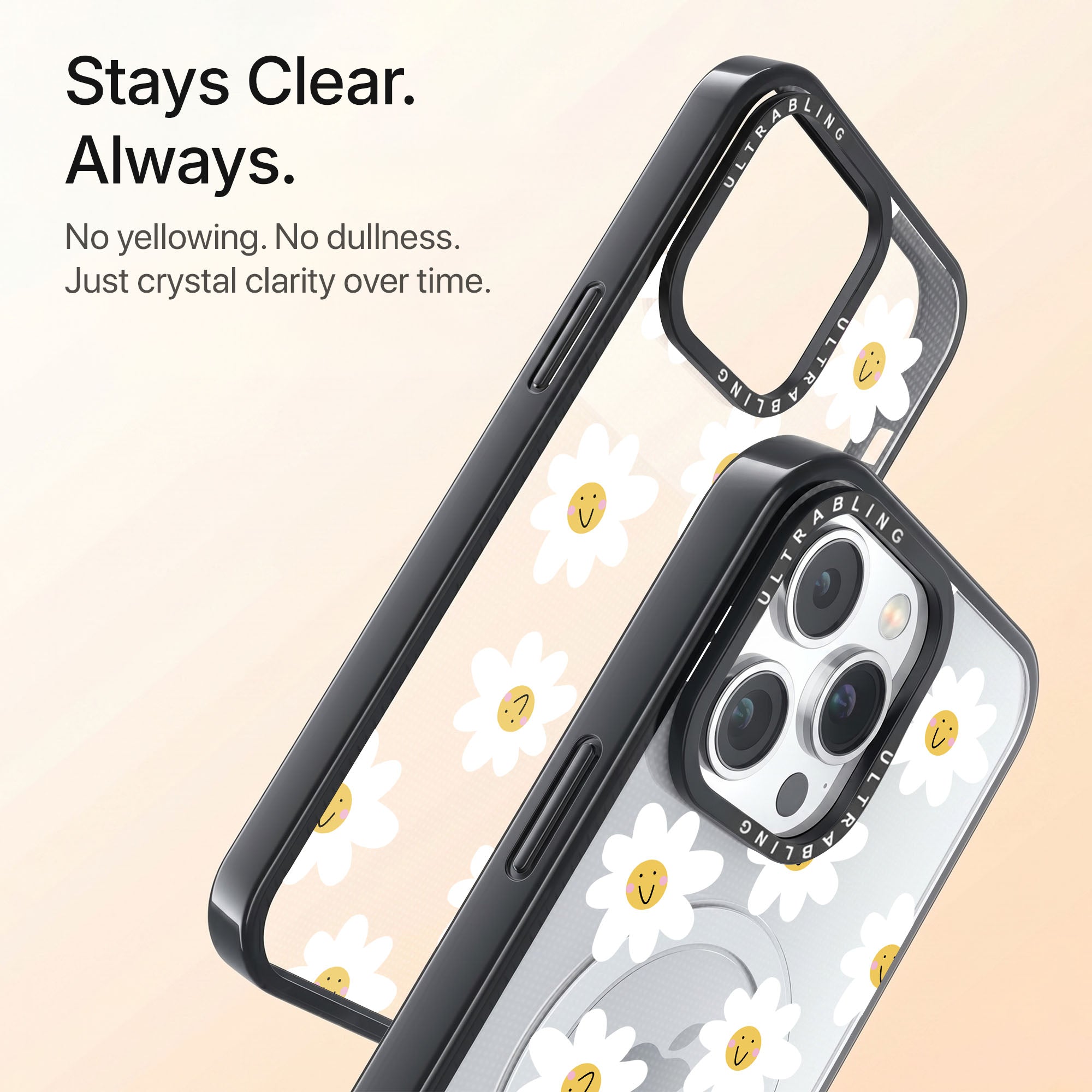 Daisy Chain Ultrabling Aura iPhone case back view with camera cutout