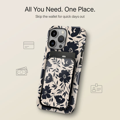 Navy Bloom - MagSafe Wallet