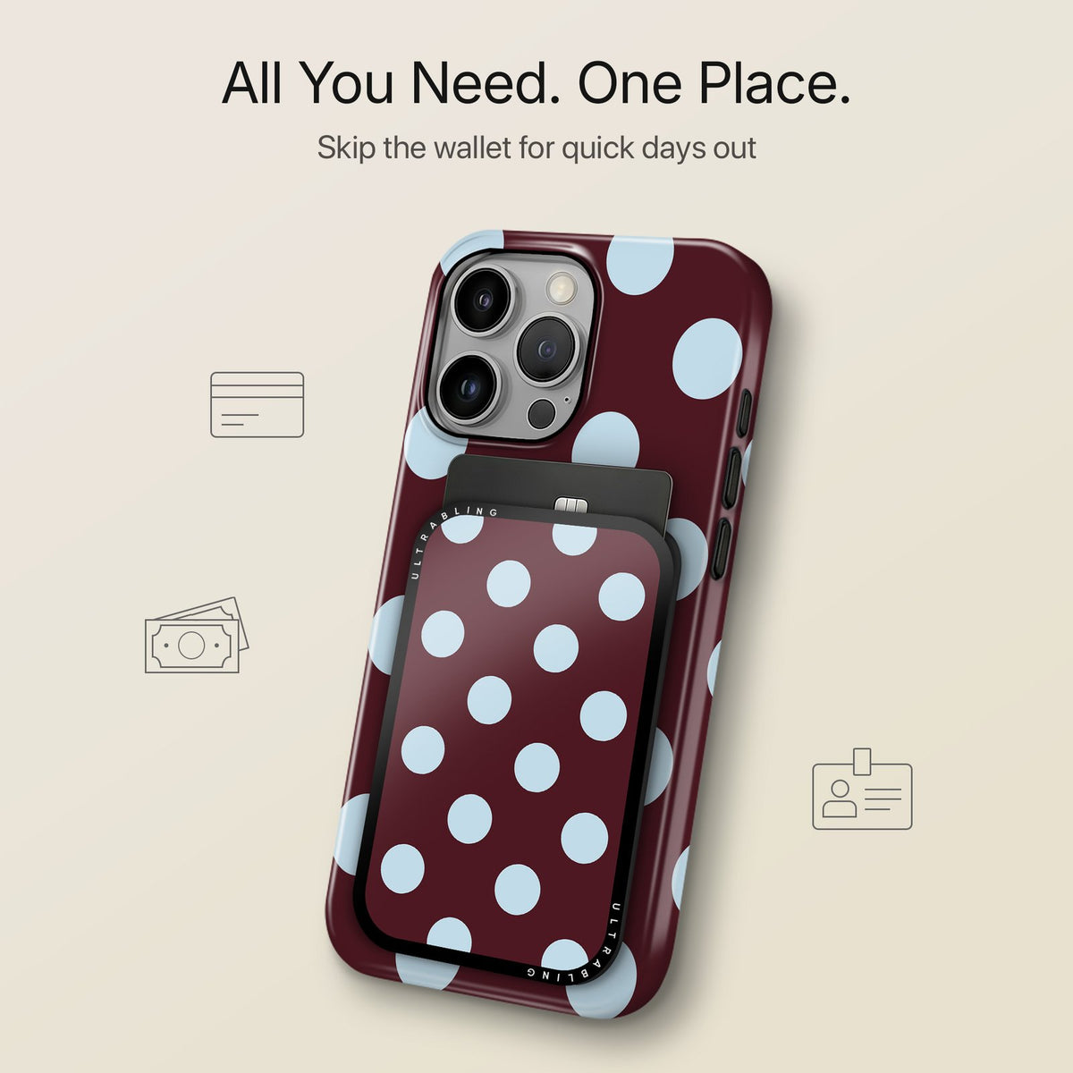 Claret Dot - MagSafe Wallet