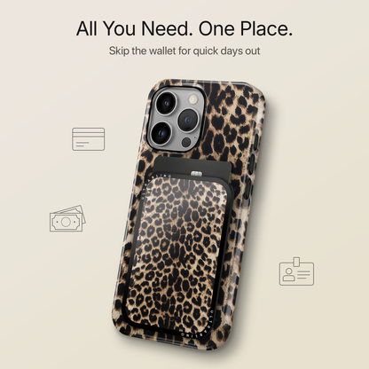 Golden Leopard MagSafe Wallet - Close Up
