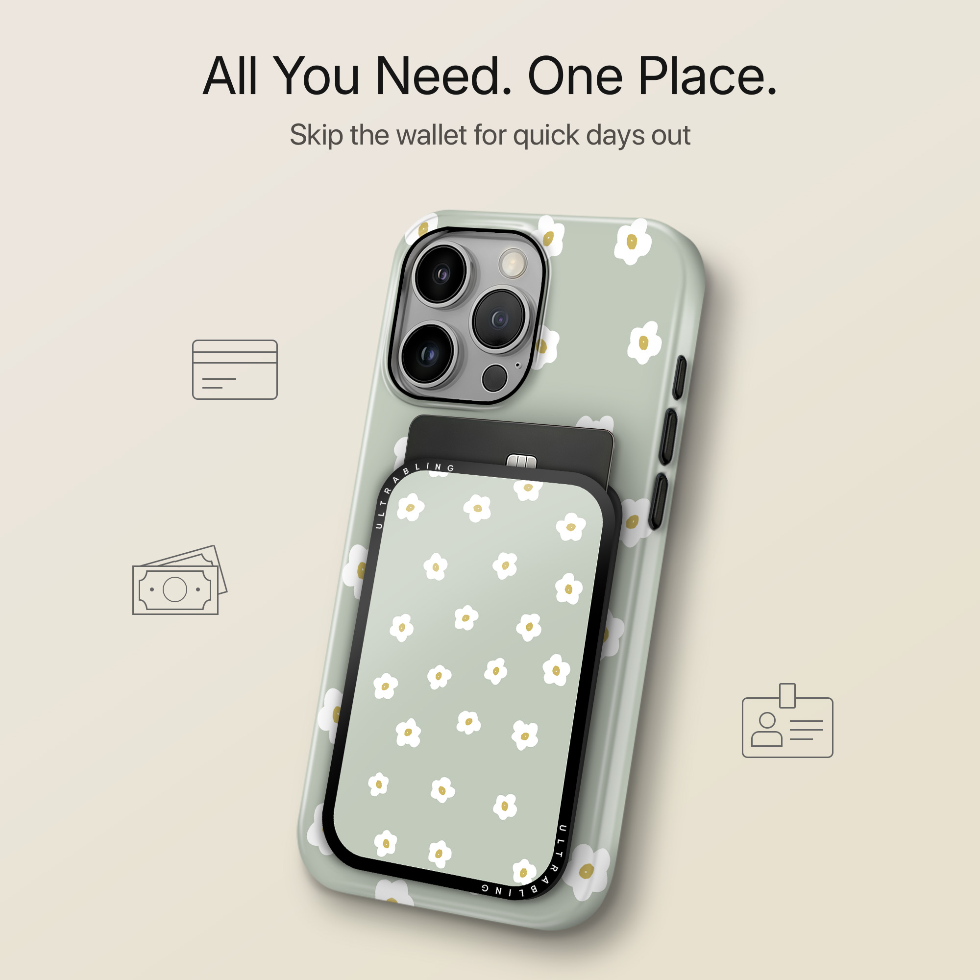 Daisy Pop MagSafe Wallet - Close Up