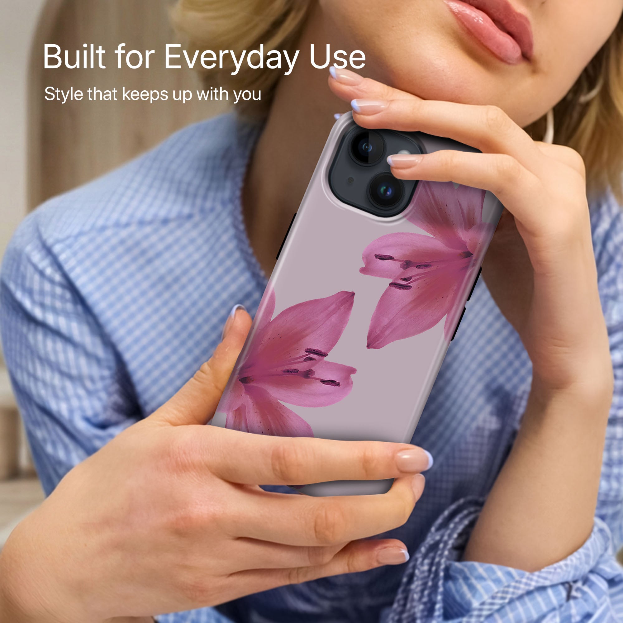 Blush Lily Ultrabling lifestyle mockup on iPhone