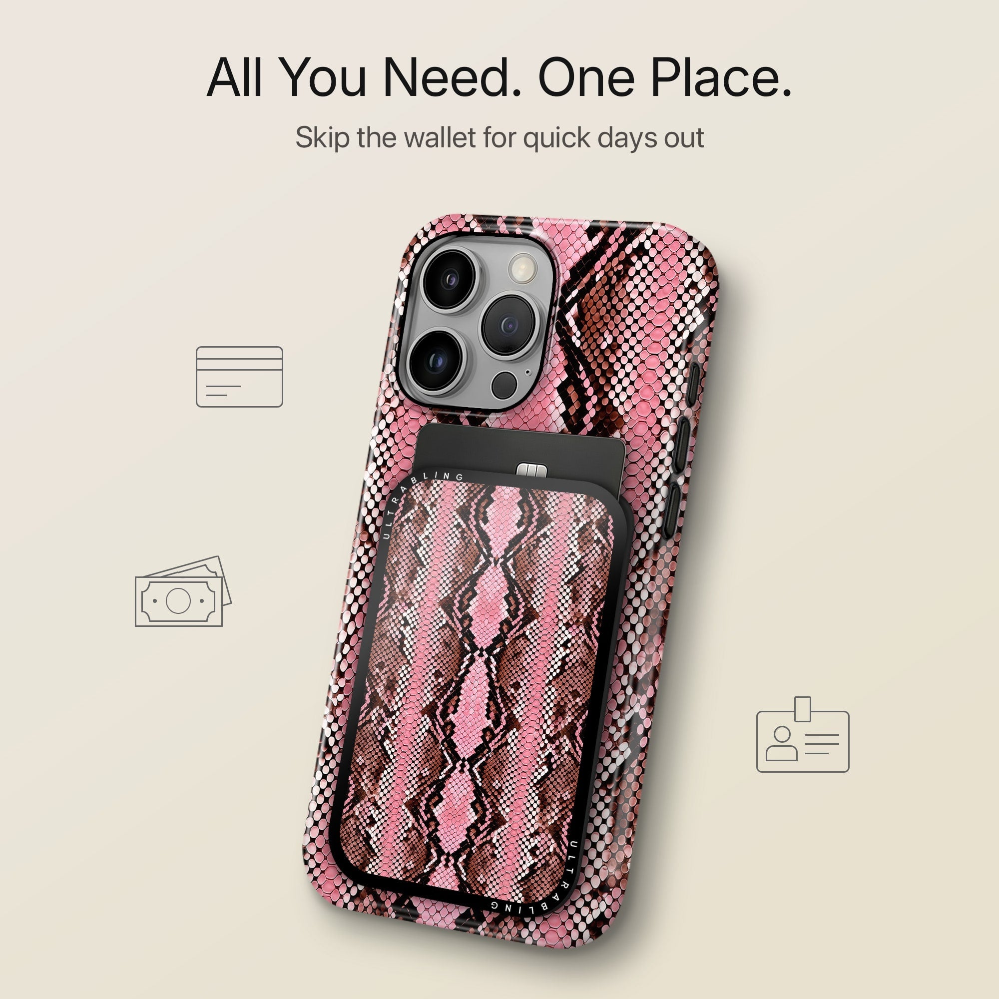 Rosé Python - MagSafe Wallet