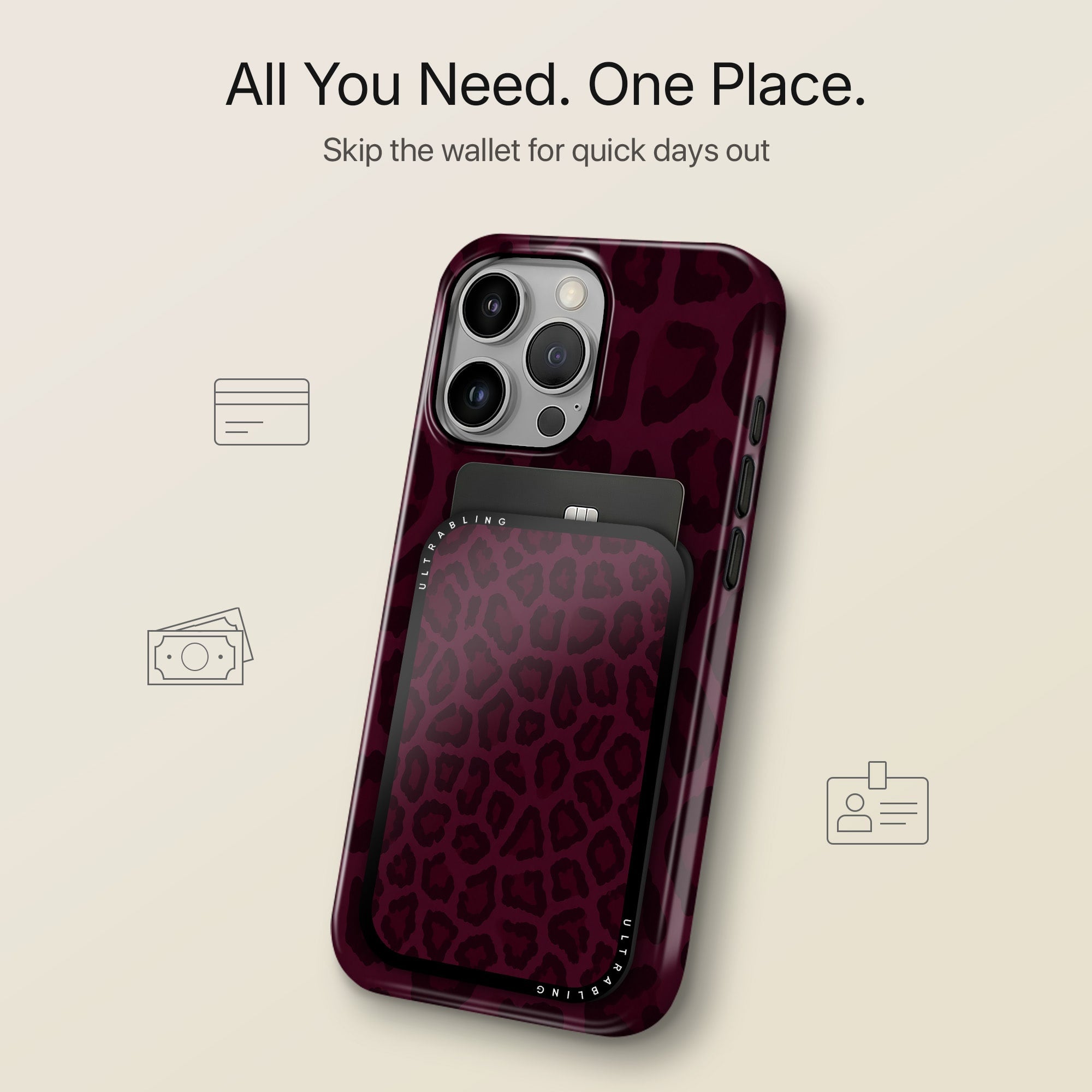 Bordeaux Leopard - MagSafe Wallet