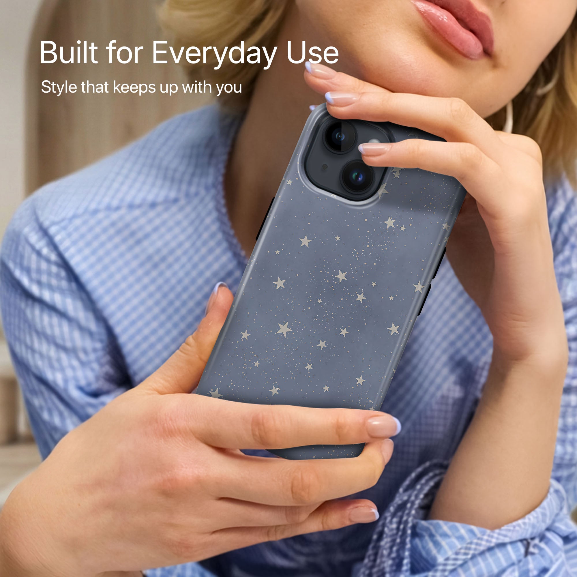 Stardust Sky Ultrabling side profile and button view