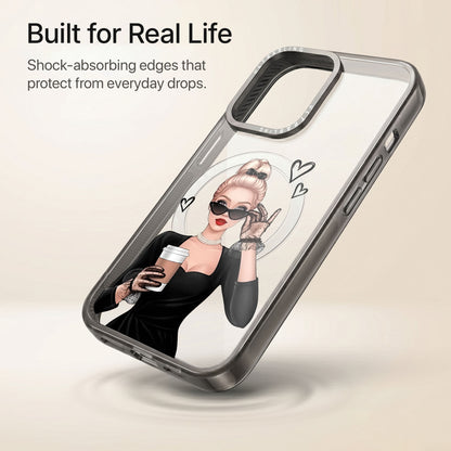 Cafe Muse Ultrabling Aura iPhone case lifestyle in-hand shot