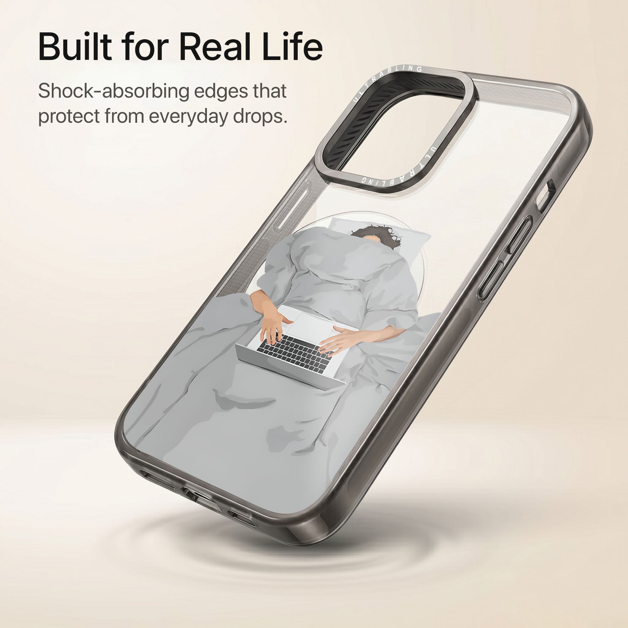 Cloud Nap Ultrabling Aura iPhone case lifestyle in-hand shot