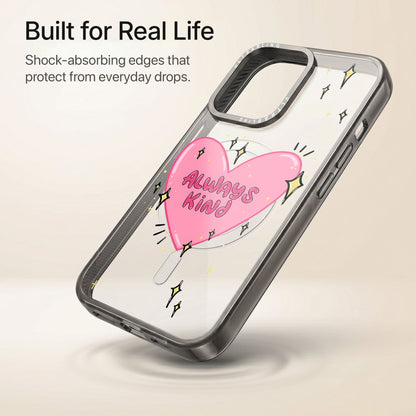 Kind Heart Ultrabling Aura iPhone case lifestyle in-hand shot