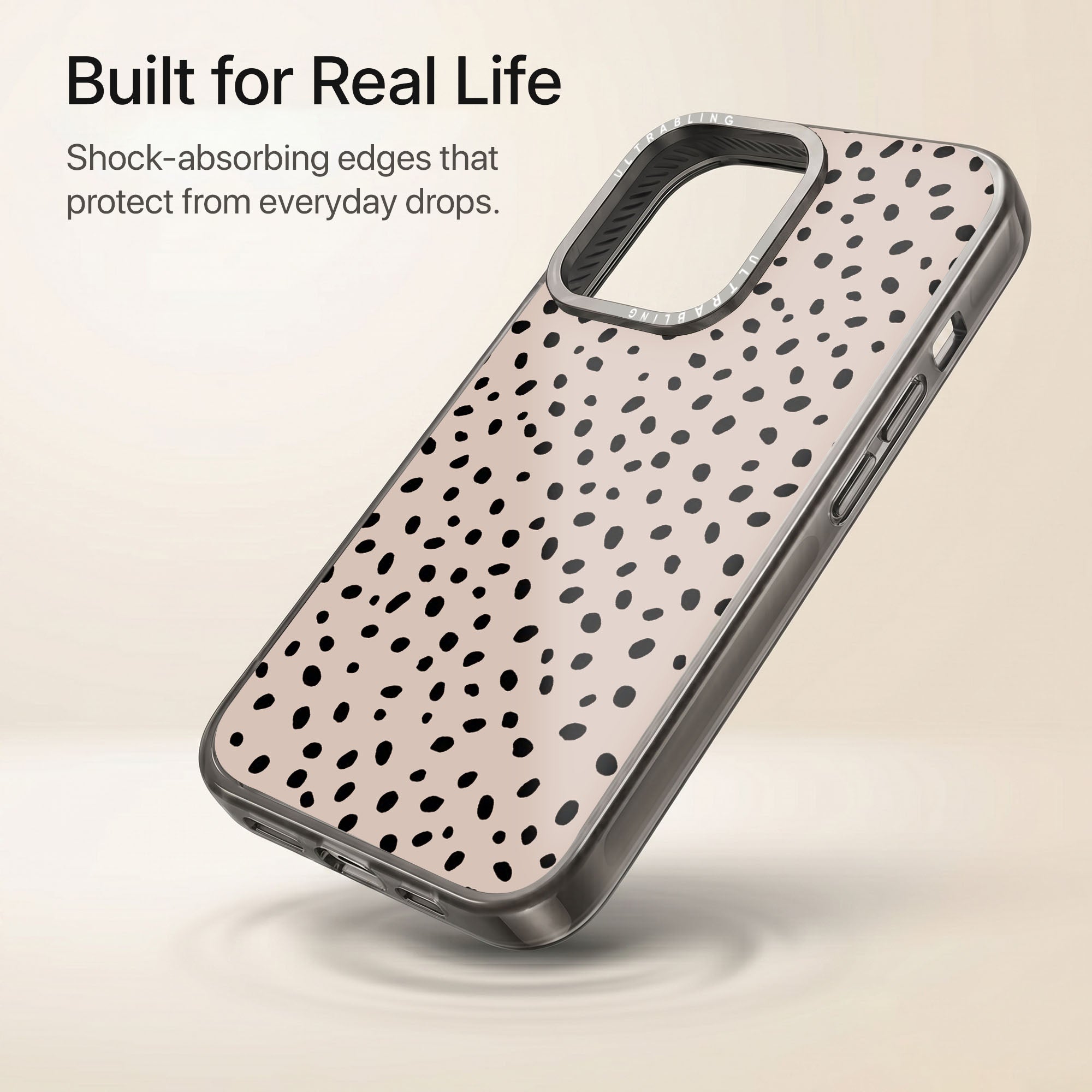 Dot Chic Ultrabling Aura iPhone case lifestyle in-hand shot
