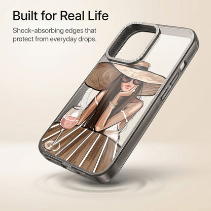 Riviera Muse Ultrabling Aura iPhone case lifestyle in-hand shot