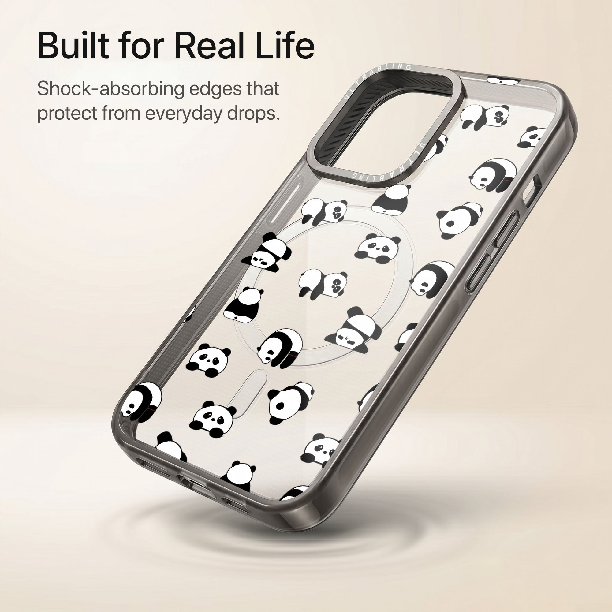 Panda Pop Ultrabling Aura iPhone case lifestyle in-hand shot