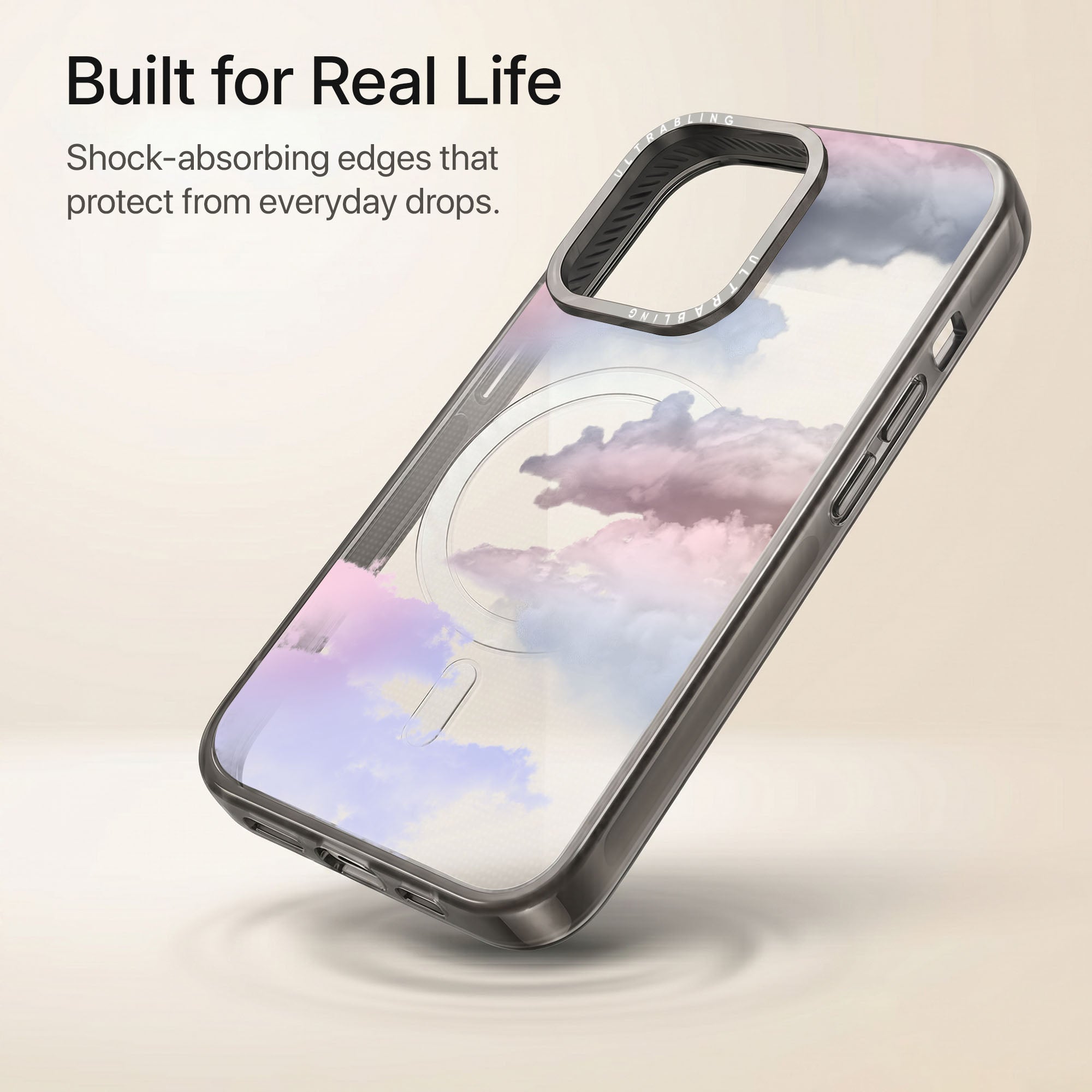 Cloud Nine Ultrabling Aura iPhone case lifestyle in-hand shot
