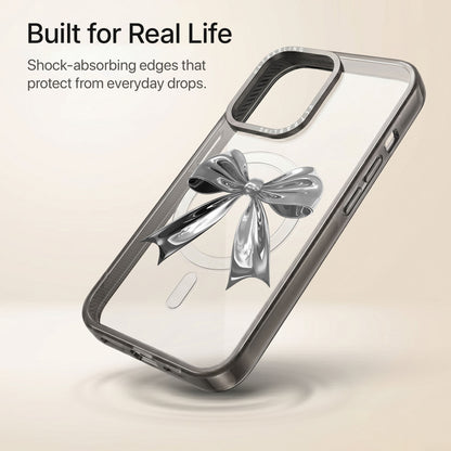 Silver Bow Ultrabling Aura iPhone case lifestyle in-hand shot