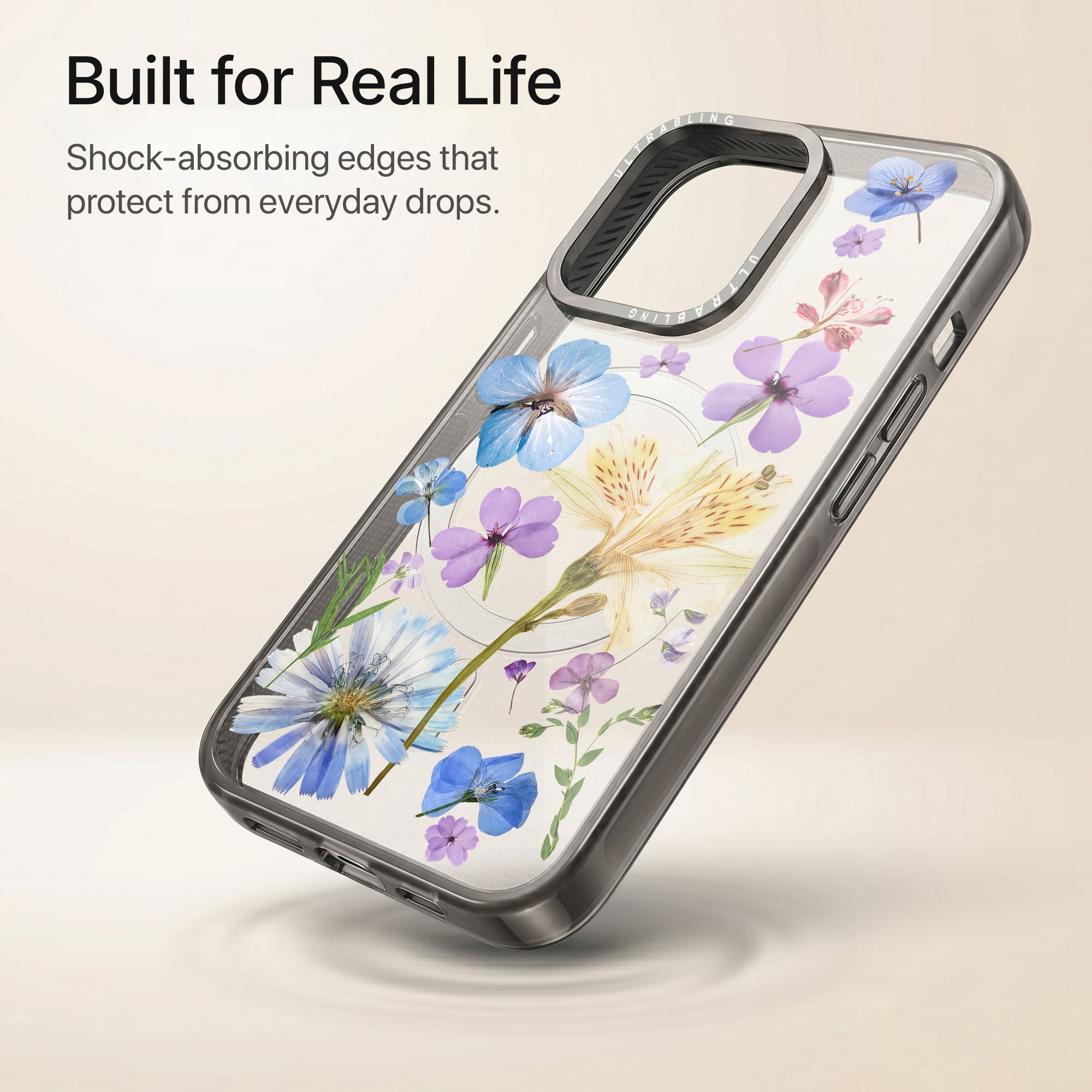 Bluebell Ultrabling Aura iPhone case lifestyle in-hand shot