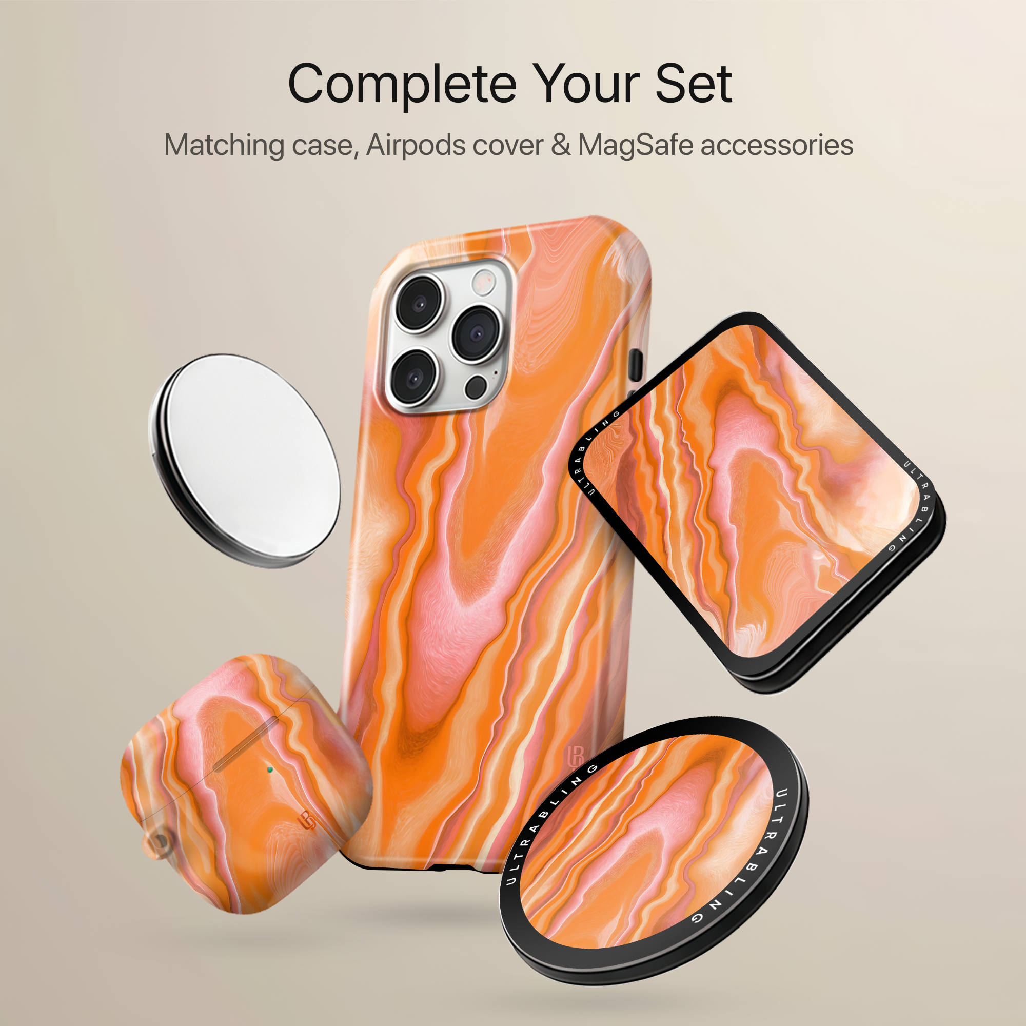 Sunset Agate Ultrabling MagSafe Phone Grip - With Phone