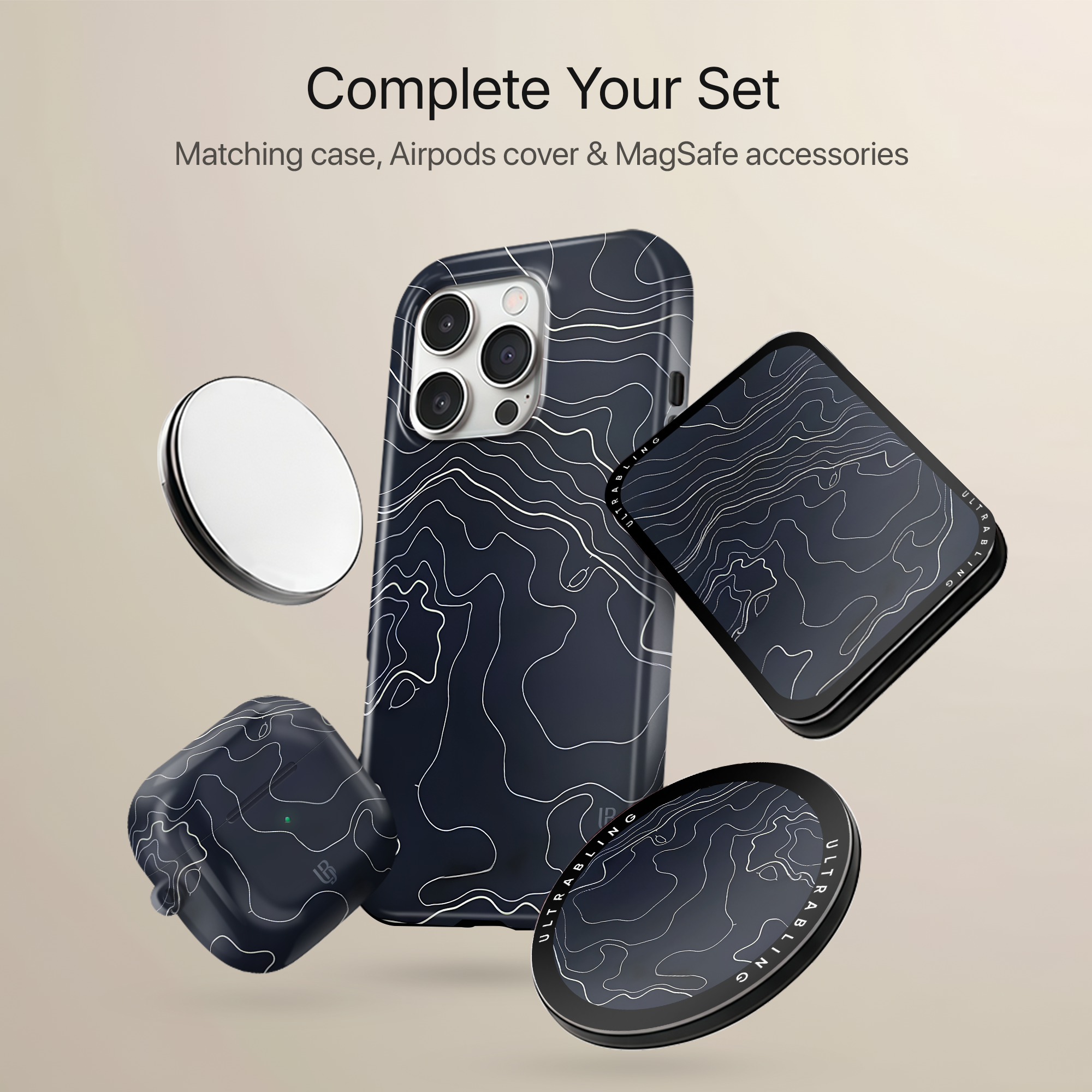 Midnight Terrain Ultrabling MagSafe Phone Grip - With Phone