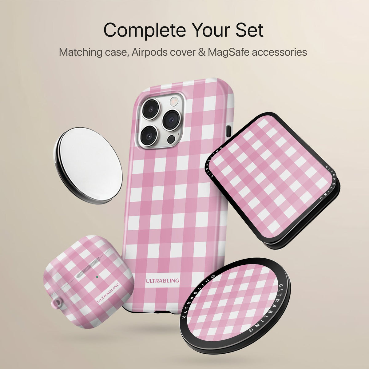 Strawberry Check - MagSafe Phone Grip