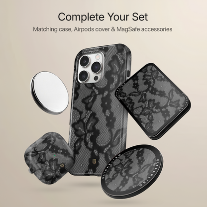 Noir Lace MagSafe Wallet - On Phone