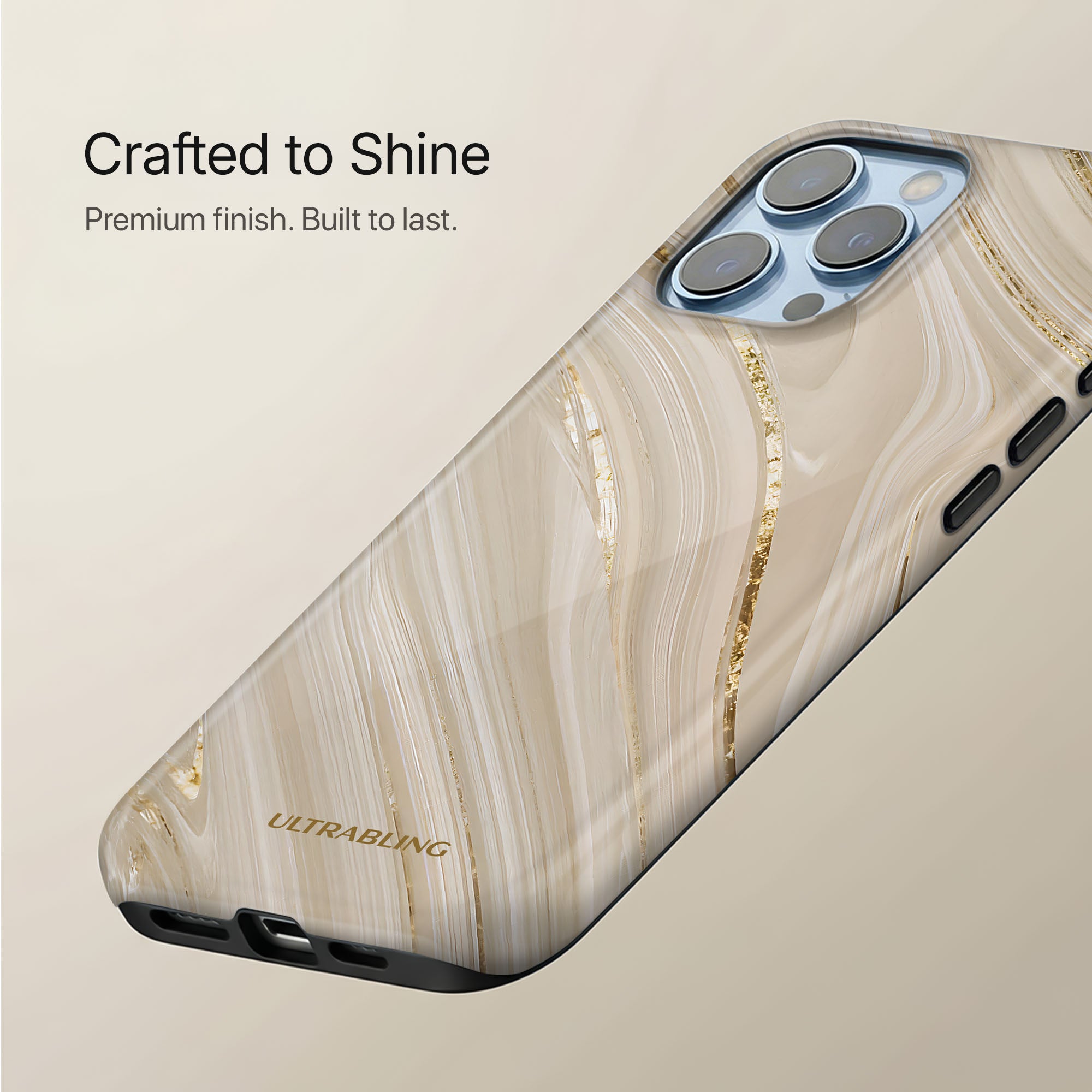 Champagne Marble Ultrabling statement case collection mockup