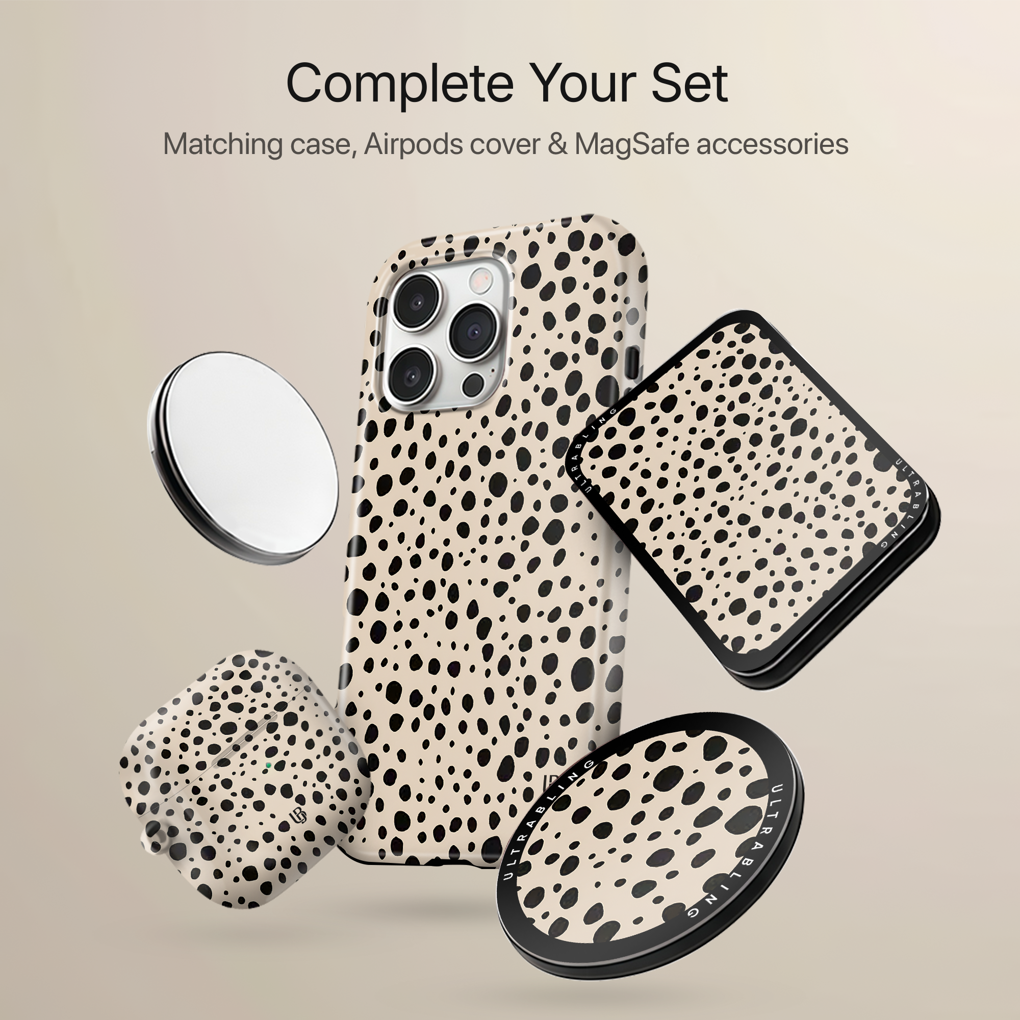 Speckled Sand MagSafe Wallet - On Phone