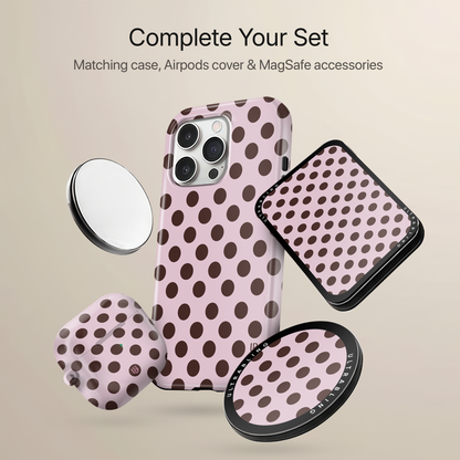 Mocha Polka MagSafe Wallet - On Phone