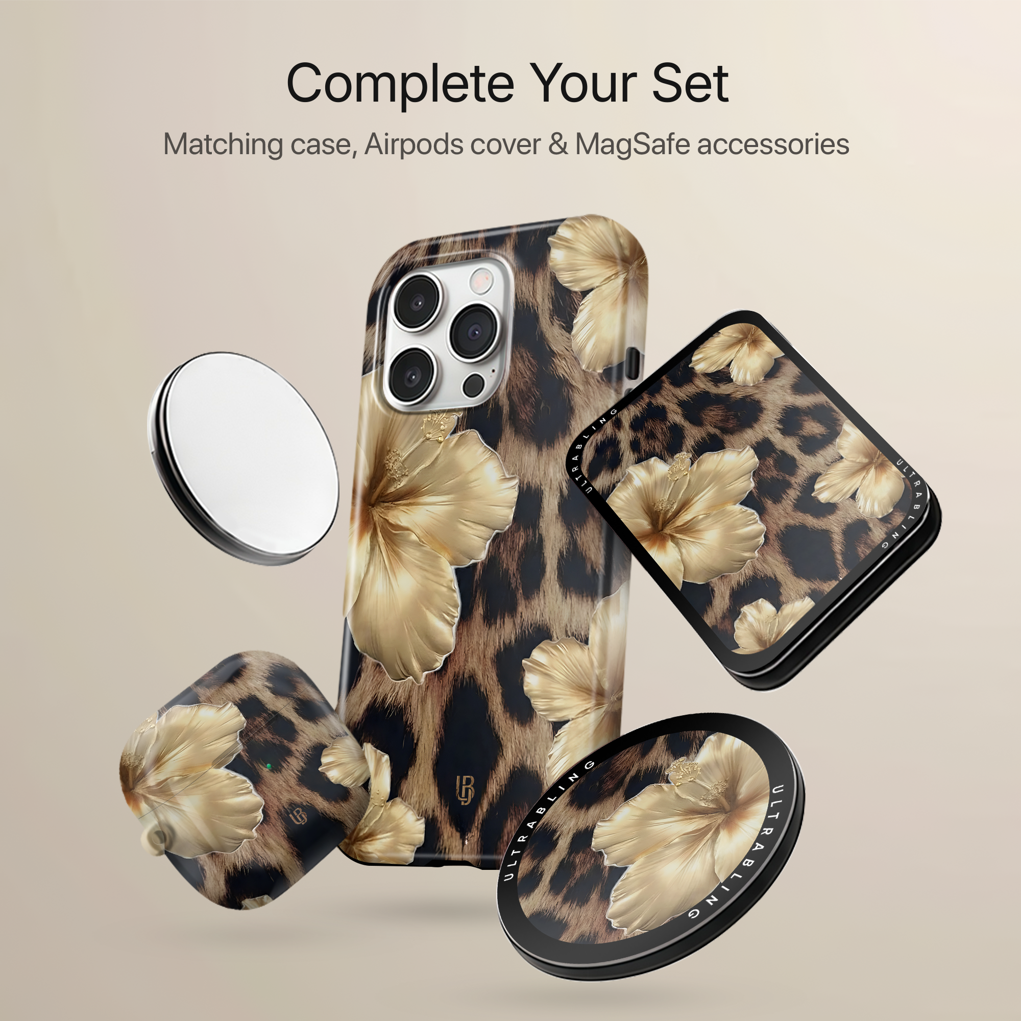 Leopard Royale Ultrabling MagSafe Phone Grip - With Phone