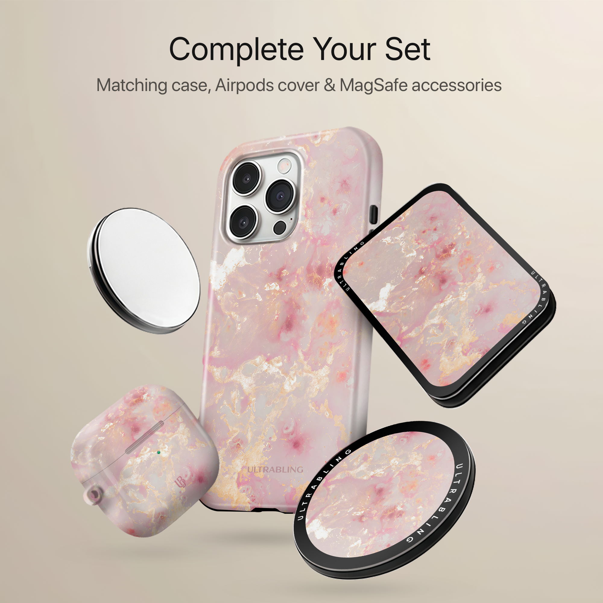 Rose Quartz MagSafe Wallet - On Phone