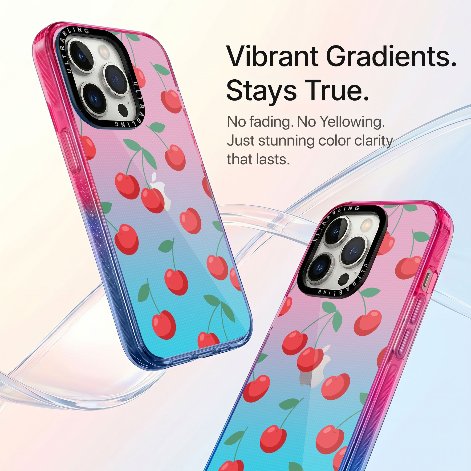 Cherry Kiss Ultrabling Aura iPhone case side profile showing slim design