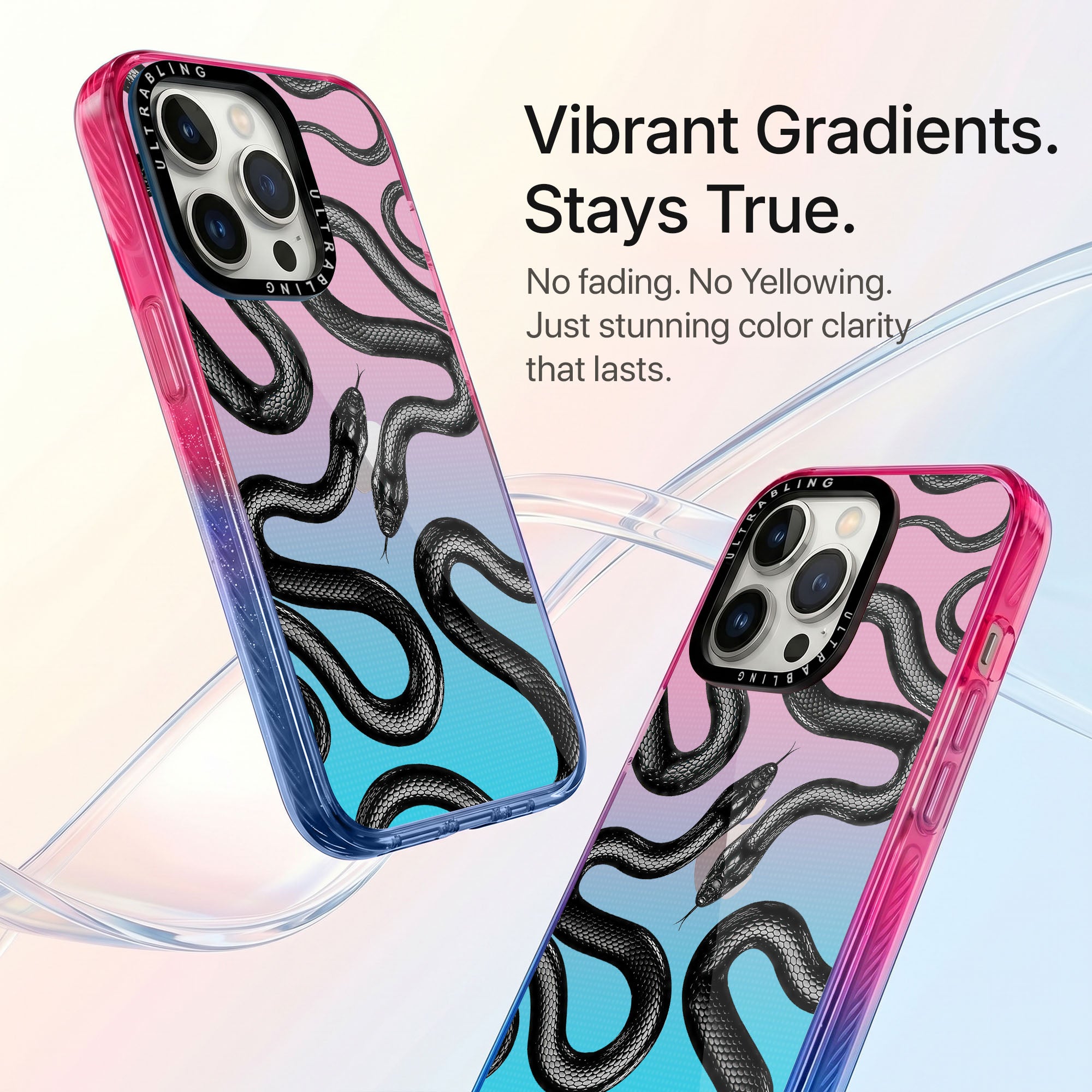 Ink Flow Ultrabling Aura iPhone case side profile showing slim design