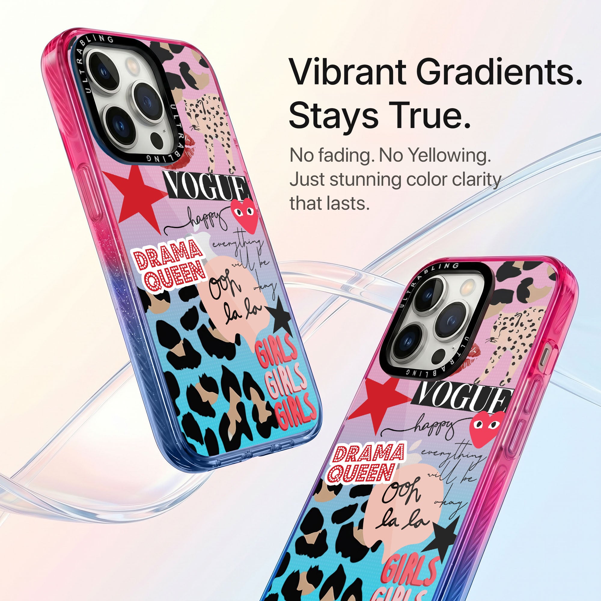 Wild Vogue Ultrabling Aura iPhone case side profile showing slim design