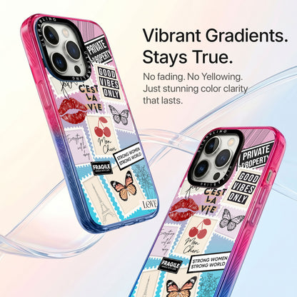 Paris Notes Ultrabling Aura iPhone case side profile showing slim design