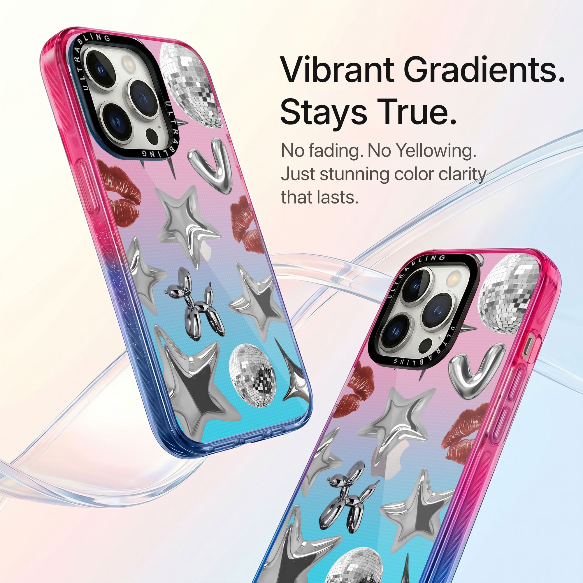 Chrome Crush Ultrabling Aura iPhone case side profile showing slim design