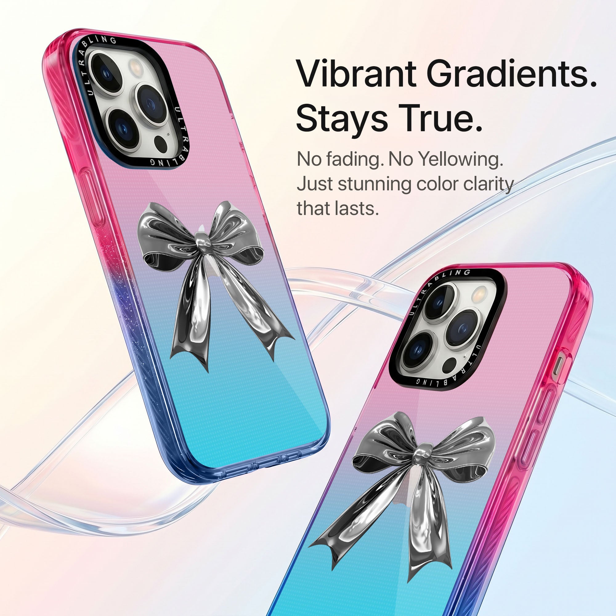 Silver Bow Ultrabling Aura iPhone case side profile showing slim design