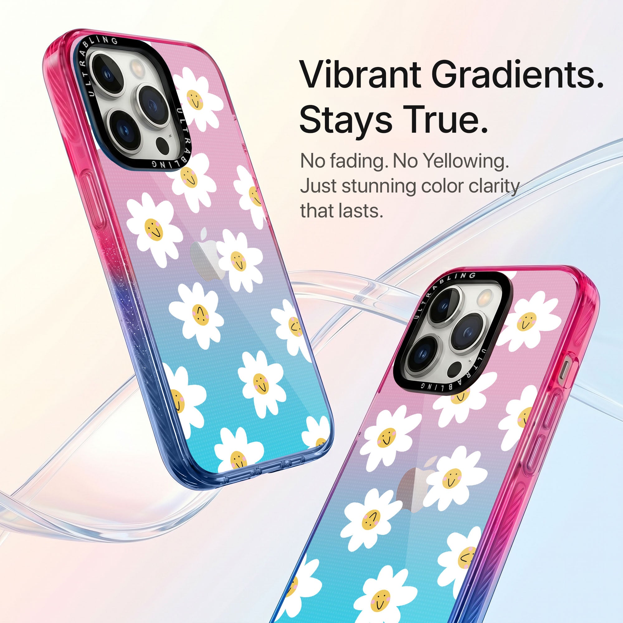 Daisy Chain Ultrabling Aura iPhone case side profile showing slim design