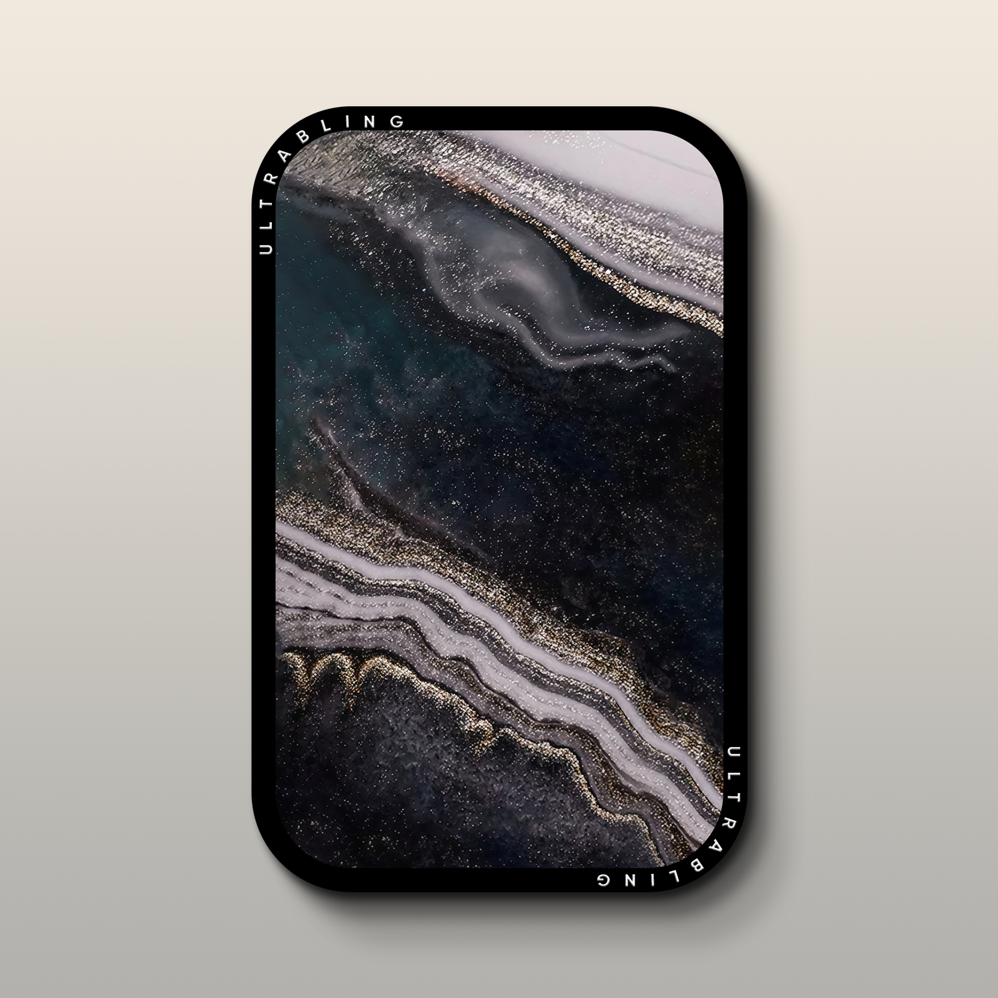 Obsidian Marble MagSafe Wallet - Front View