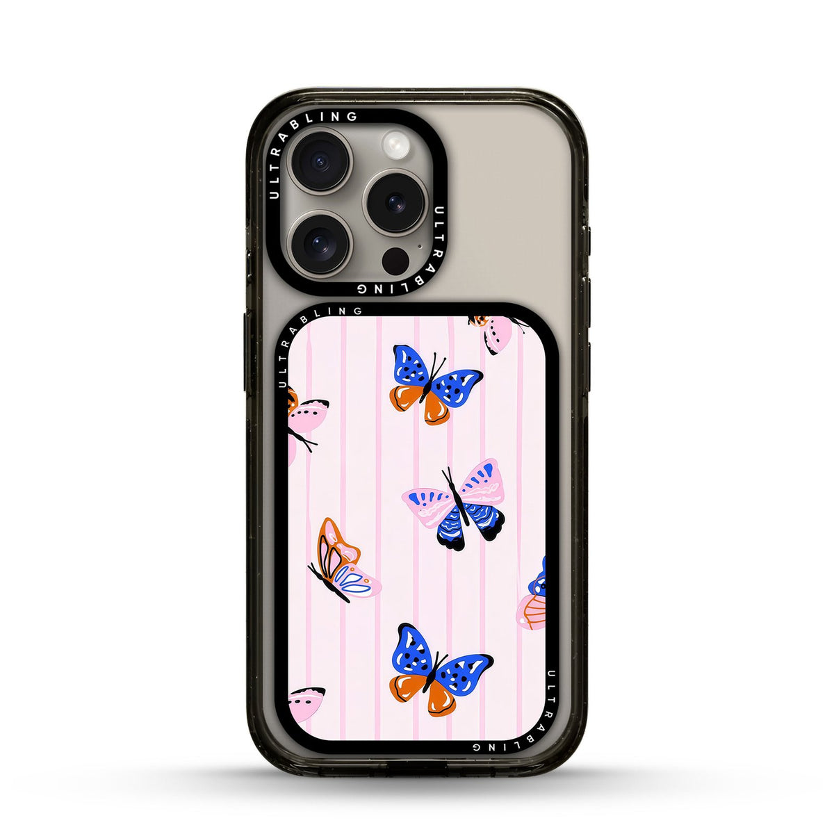 Butterfly Stripe MagSafe Wallet - Front View