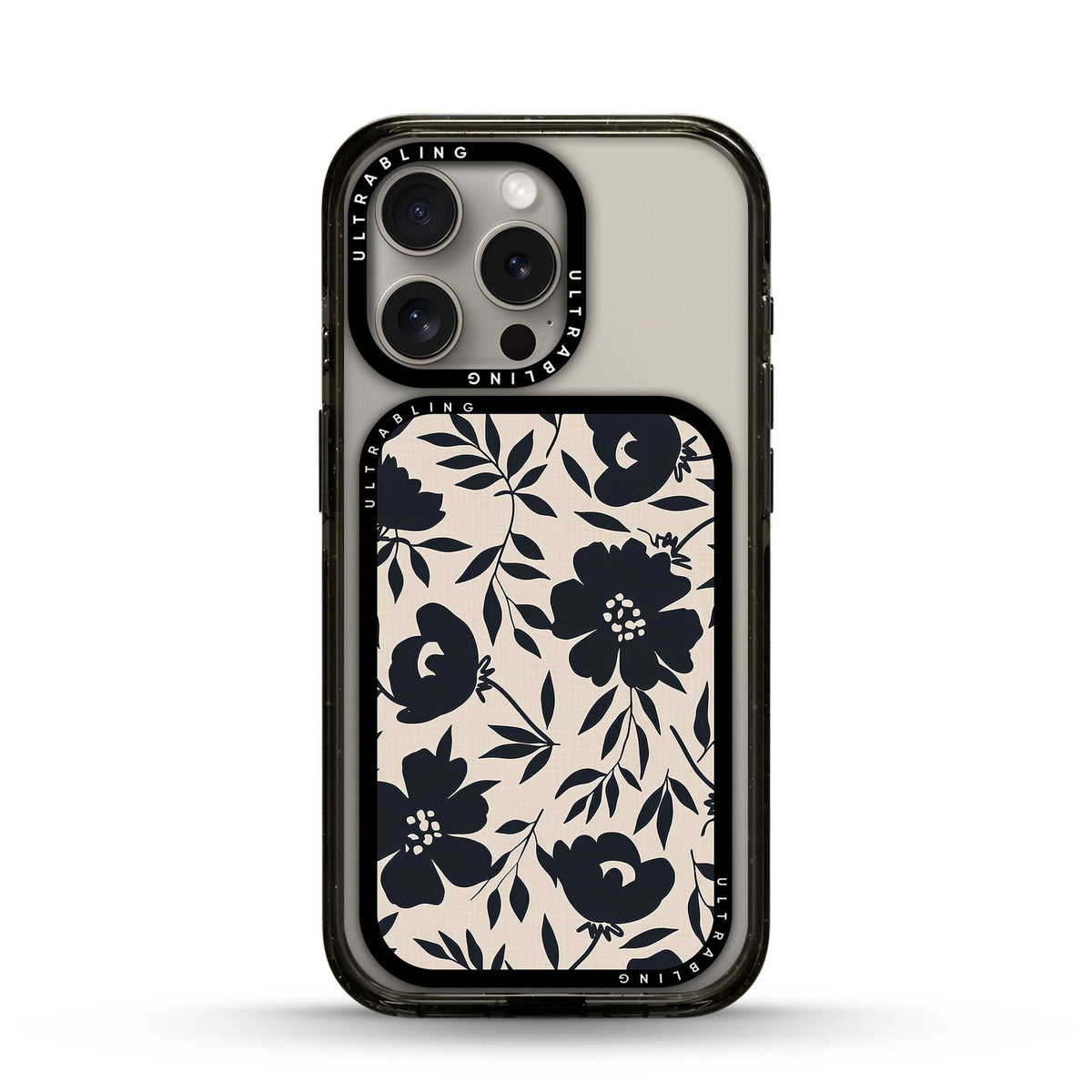 Navy Bloom MagSafe Wallet - Front View